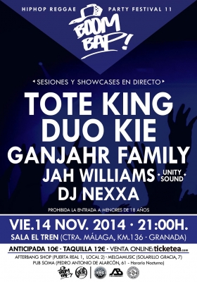 Boom Bap! Hip Hop Reggae Party Festival 11 en Granada