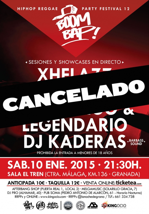 Boom Bap! Hip Hop Reggae Party Festival 12 en Granada