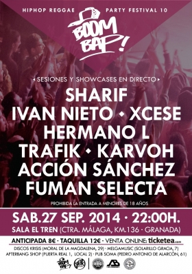 Boom Bap! Hip Hop Reggae Party Festival 10 en Granada