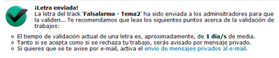 Confirmacion subida letra