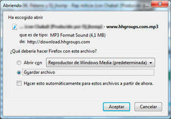 Descarga en Firefox