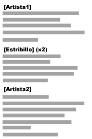 Letra 2 artistas y estribillo