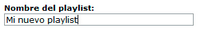 Nombre del playlist