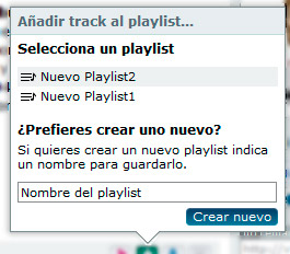 Playlist tooltip