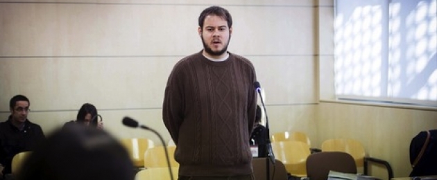 Pabo Hasél durante su juicio