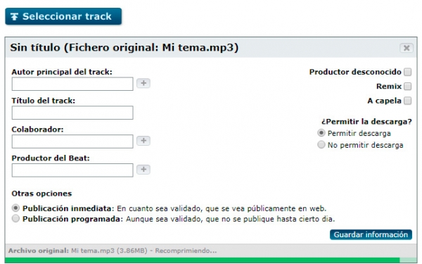 Subir temas de Hip Hop