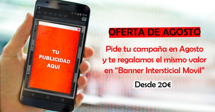 Oferta de publicidad en Agosto 2017