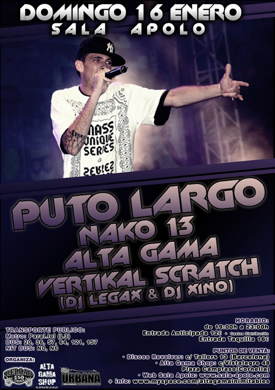 Puto Largo en Barcelona 16 de Enero